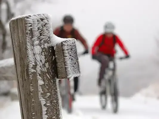 Två vintercyklister